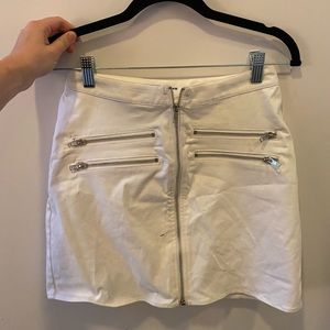 Super down white mini skirt
